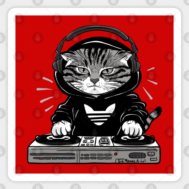 DJ Sir Meows-A-Lot II Magnet by KilkennyCat Art